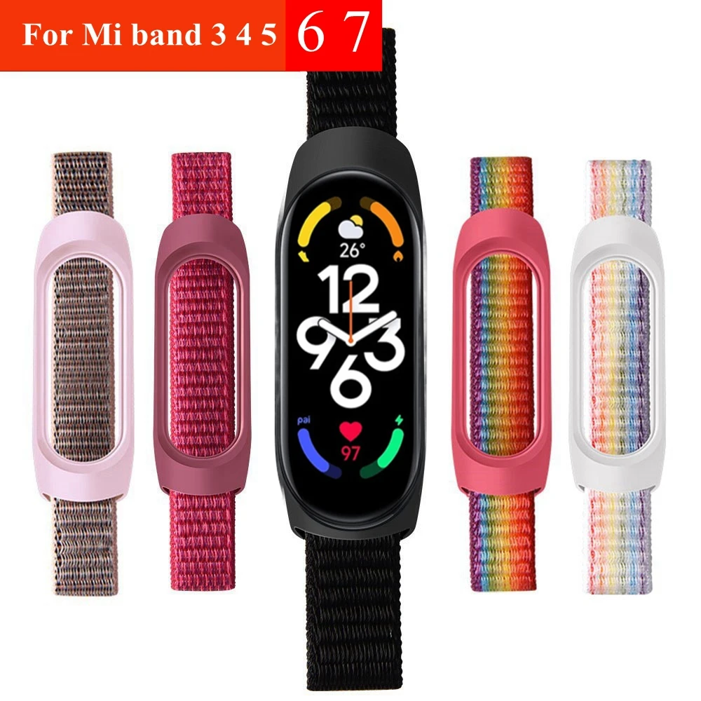 Ремешок нейлоновый для Xiaomi Mi Band 5 6 4 3 7 | Электроника
