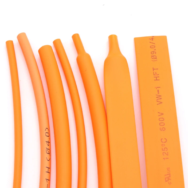 Термоусадочная трубка 1 м термоусадочная из полиолефина 2:1 оранжевого цвета