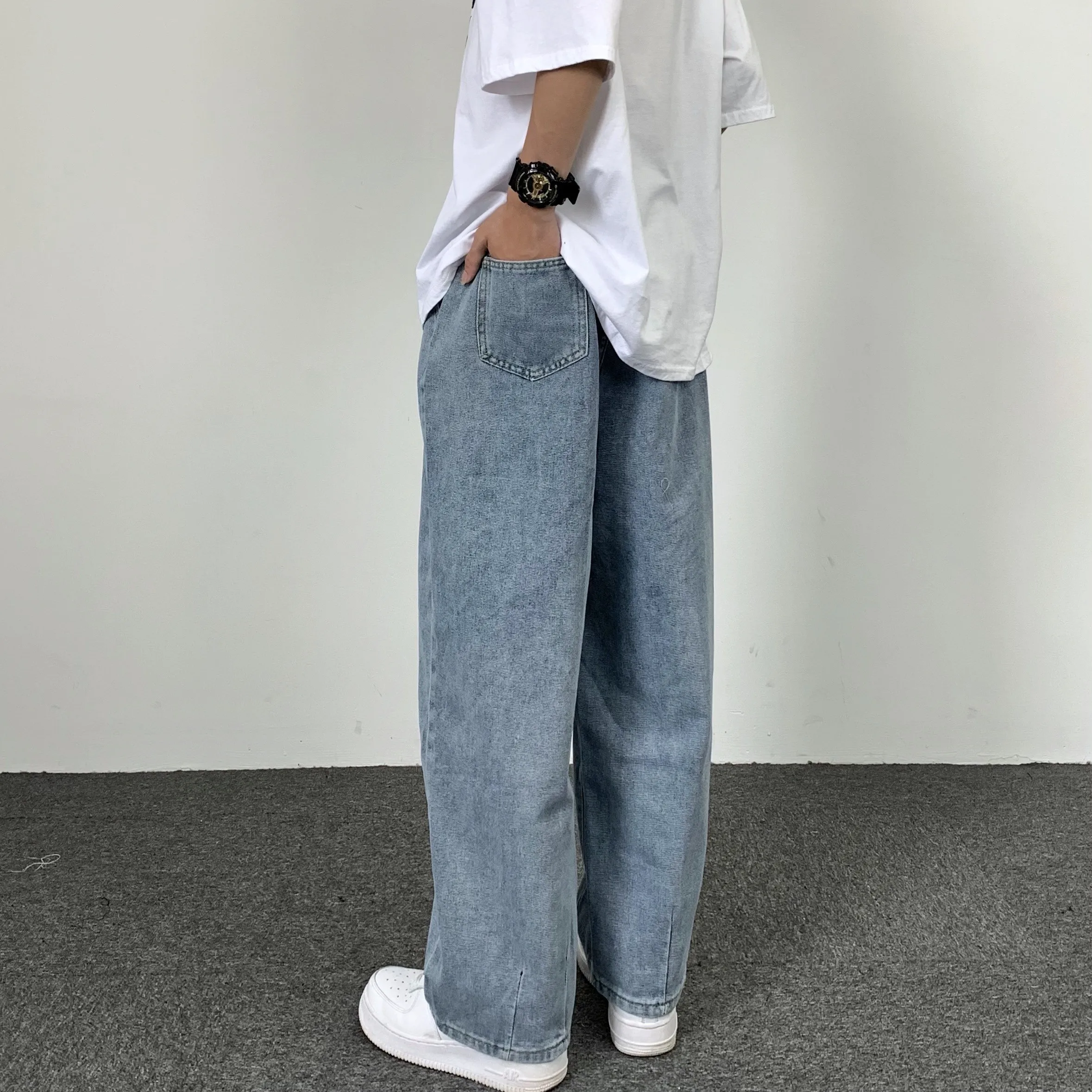 Men's Jeans Solid Color Loose Jeans Hip Hop Men's Pants Y2k Pants Jeans Fashion Streetwear Brand Jeans Jeans Aestethic Denim
