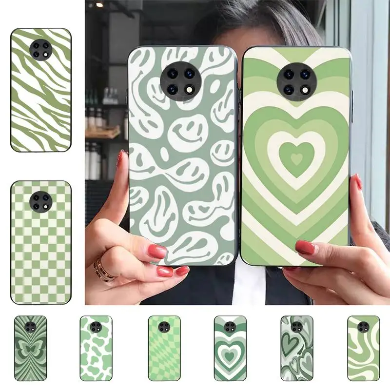 

Sage Green Swirl Aesthetic Phone Case For Redmi 9 5 S2 K30pro Silicone Fundas for Redmi 8 7 7A note 5 5A Capa