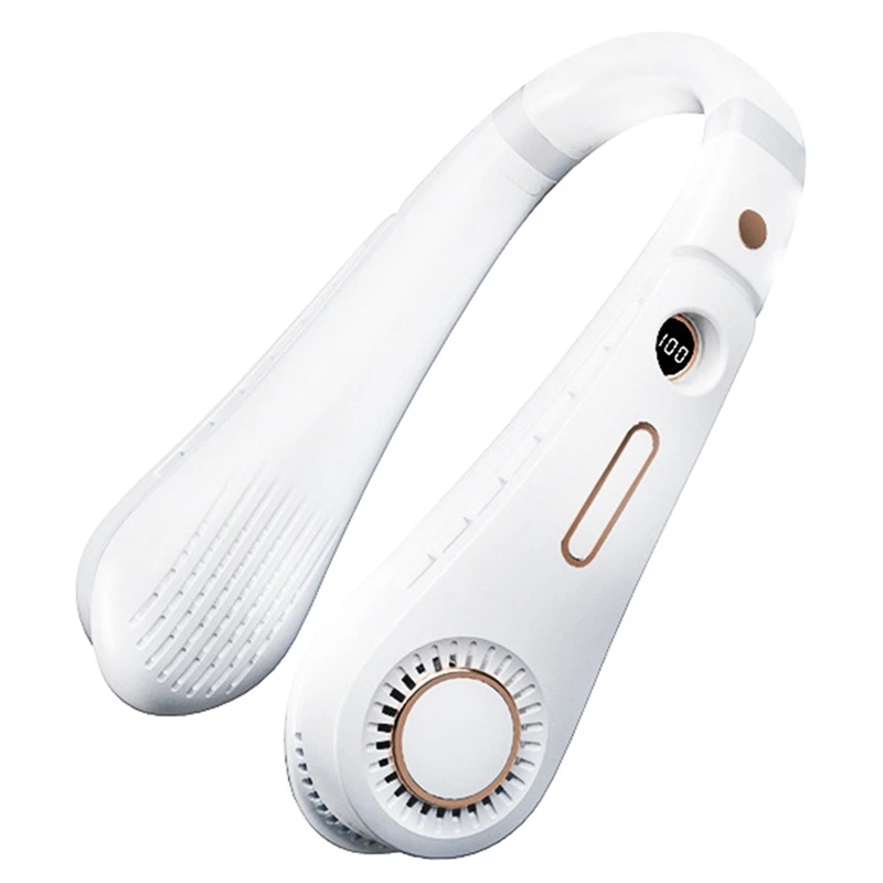 

Portable 2400 Hanging Neck Fan Foldable Summer Air Cooling USB Rechargeable Bladeless Mute Neckband Fans Outdoor
