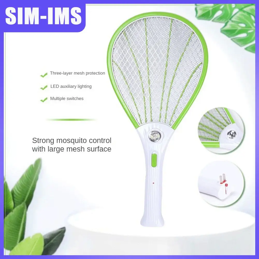 

Three-layer Large Mesh Mosquito Killer Led Lighting Rechargeable Electric Mosquito Swatter Anti-electric Shock Instant