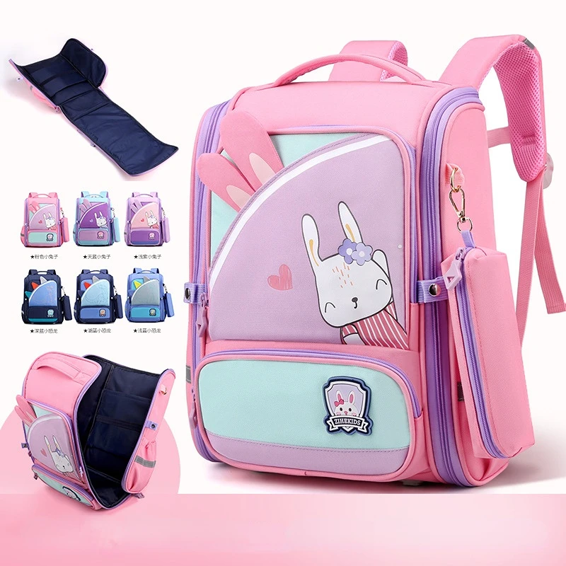 Rabbit Dinosaur Girl Boy Cartoon Large Capacity Backpacks New Cute Children Schoolbag for Primary School Students with Pen Bags