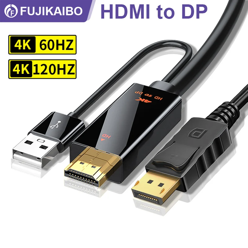 

HDMI-Compatible to Displayport Cable 4K 60HZ HDMI2.0 For PS5 PS4 Laptop PC TV Box Monitor Display Projector HDMI to DP Adapter
