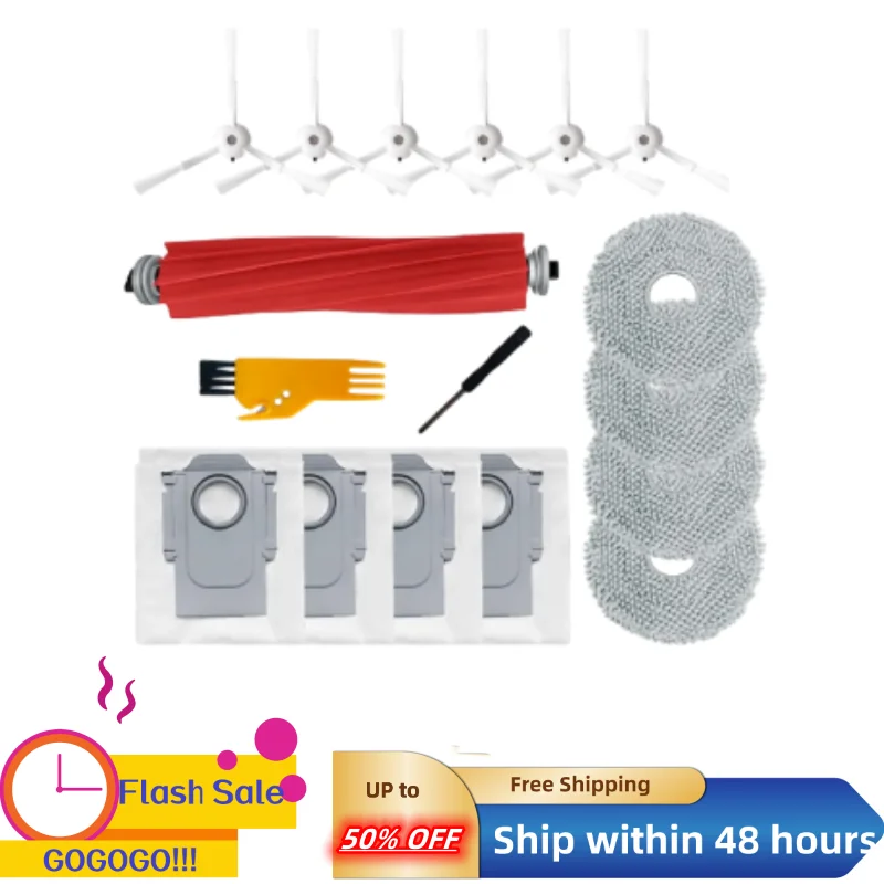 

17PCS Accessories Kit for Roborock Q Revo /Roborock P10 A7400RR Robot Vacuum Cleaner Main Side Brushes Dust Bags Mop Pad