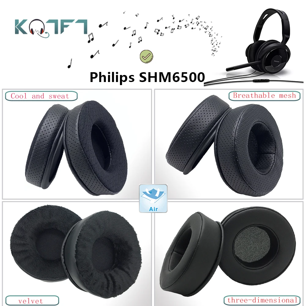 

KQTFT Protein skin Velvet Replacement EarPads for Philips SHM6500 Headphones Parts Earmuff Cover Cushion Cups
