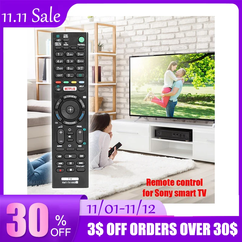 

Alloyseed ИК пульт дистанционного управления для Sony Smart TV RMT-TX100D TX102U TX102D TX101D TX100E TX101E высокое качество