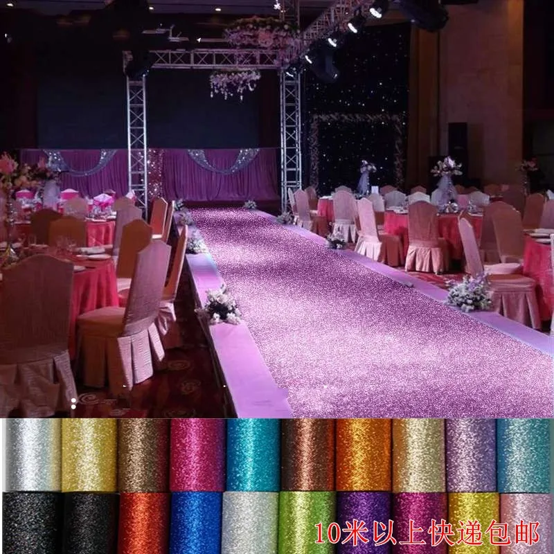 

Luxury Glitter Gold Wedding Carpet Aisle Runner Rug Indoor Outdoor 1.2M 1.5M Wide For T Stage Corridor Event Party Decoration