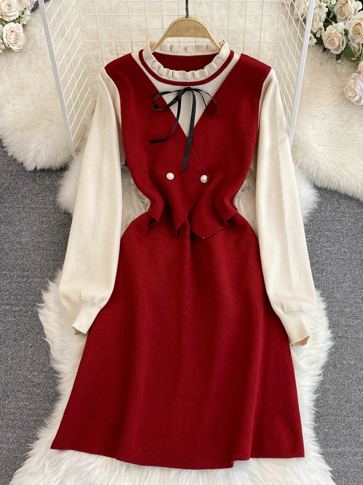 

Женское шифоновое платье на пуговицах Aibeautyer, повседневное однотонное платье трапециевидной формы с круглым вырезом, длиной до середины икр...