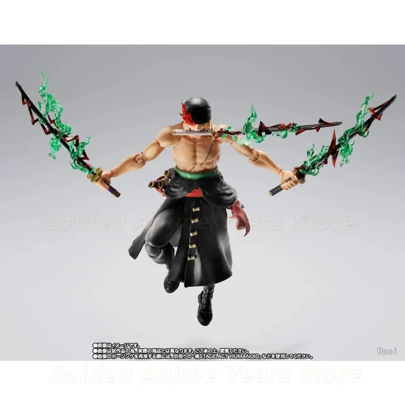 Бандай S.H.Figuarts Ророноа Зоро King of Hell Tamashii Web Limited, 3 лица, меч Хаки, эффект зеленого пламени, бонус: лицо Луффи Gear5 (art.: 3920dcabce701) - 3920dcabce701