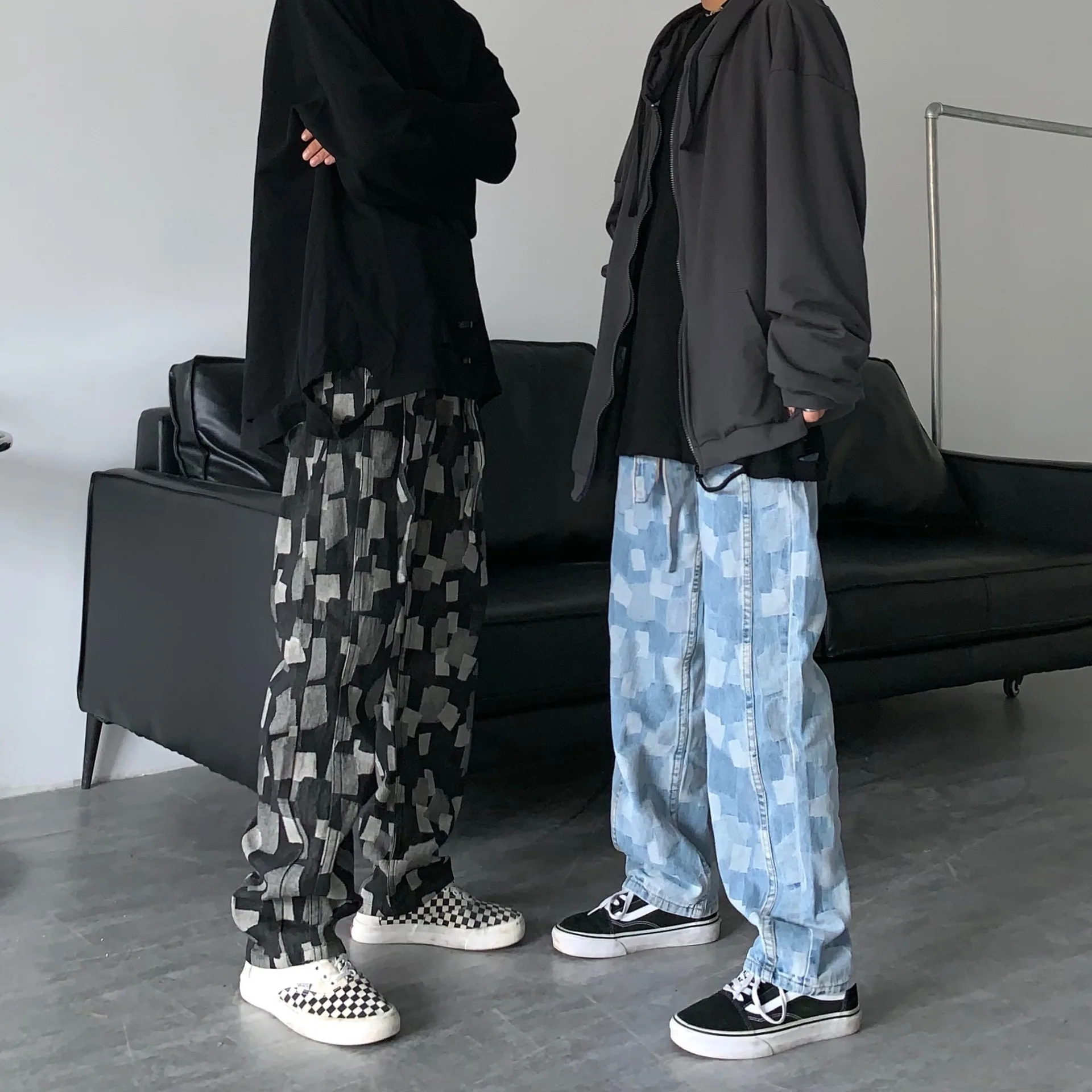 

Wholesale 2022 Personality High Street Straight Wide Leg Casual Loose High Waist New Hip Hop Wash Jeans Pants Men and Women