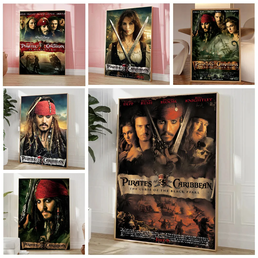 Постер P-Пираты Карибского моря в классическом фильме бумажный печать для дома