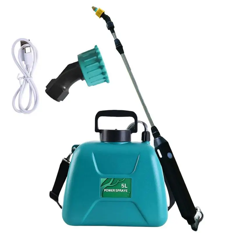 Electric Watering Sprayer 5L Plant Sprayer For Yard Garden Liquid Sprayer With Telescopic Wand 2 Spray Nozzles And Adjustable