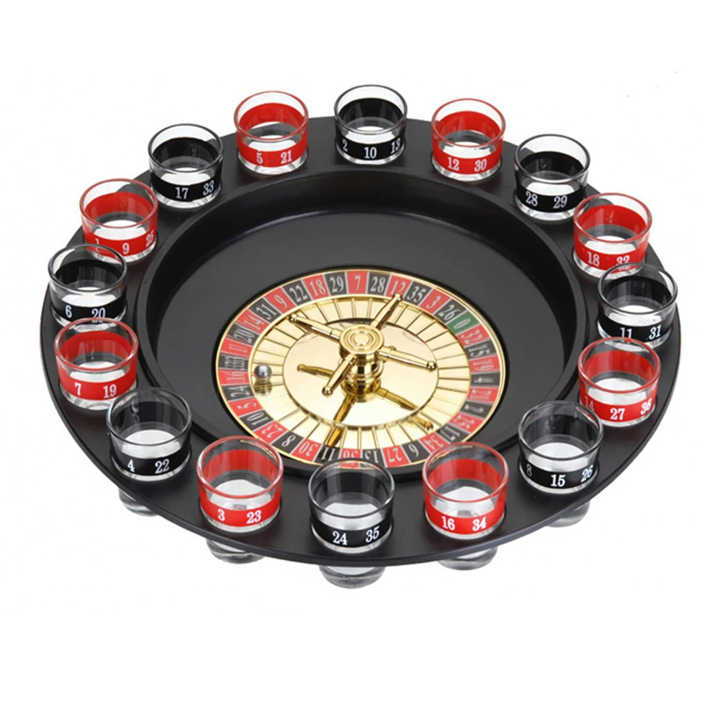 

Turntable Ktv Party Games Drinking Funny Tool Russian Roulette Cup 16 Shots Drinking Roulette Game Set 16 Hole Russian Test Game