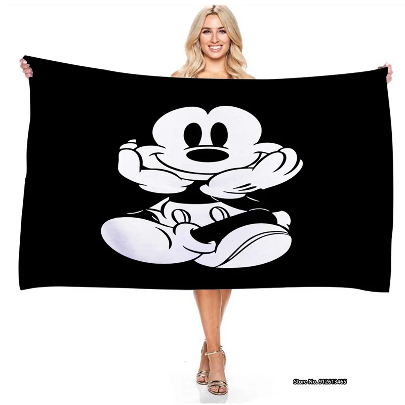 

Disney Mickey Minnie Series Patterned Rectangular Absorbable Bath Towel 3D Digital Printed Children's Multipurpose Towels