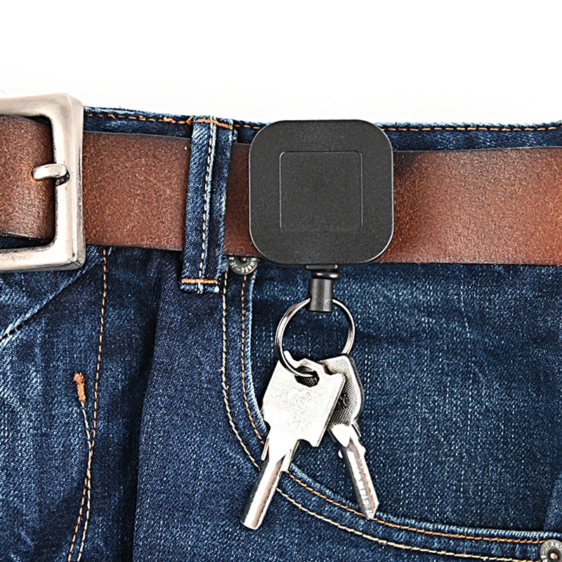 

Wire Rope Camping Telescopic Burglar Key Holder Tactical Keychain Outdoor Key Ring Return Retractable Key Chain Cable Luxury