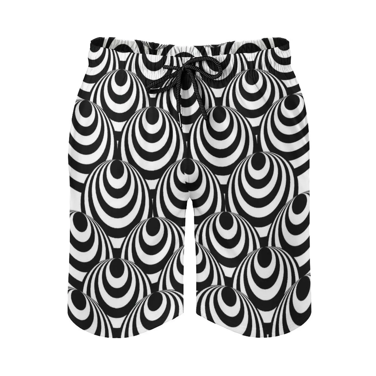

Optical Men's Beach Shorts Board Shorts Bermuda Surfing Swim Shorts Sixties Optical Blackandwhite Ediesedgwick Thefactory