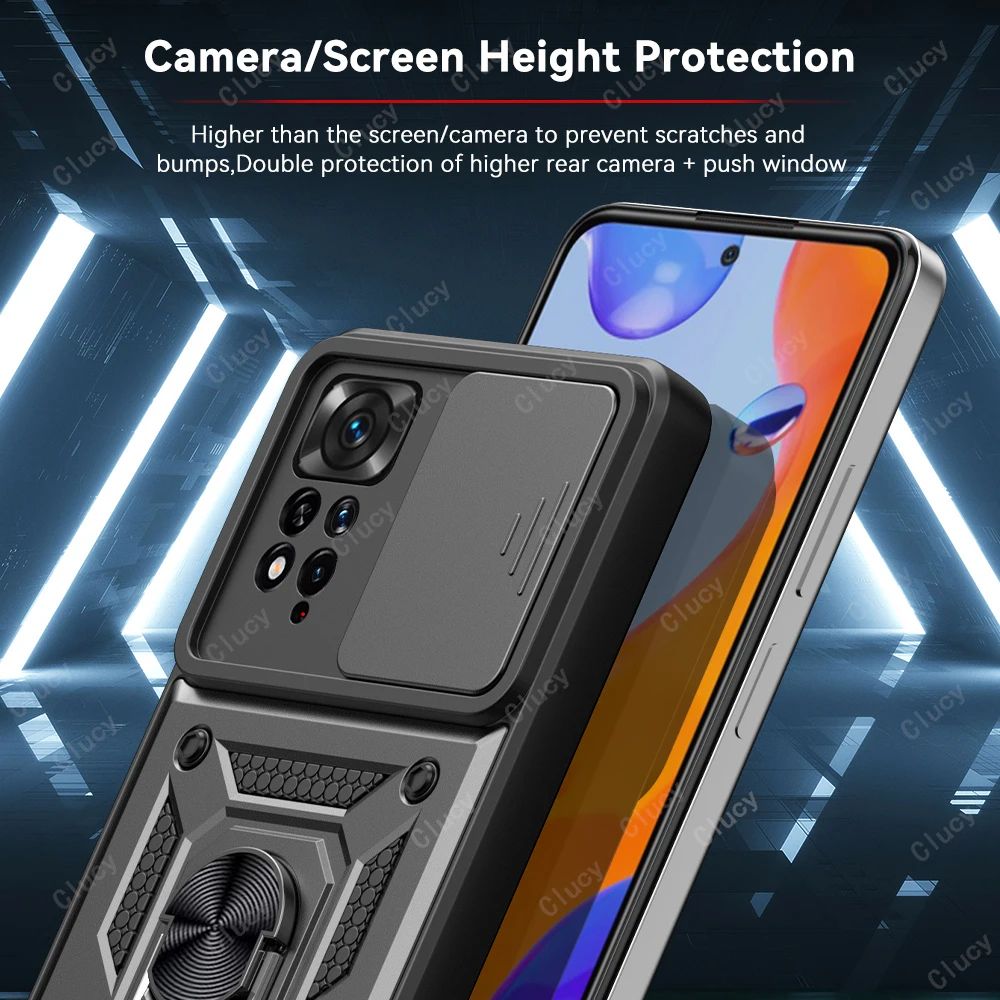 Shockproof Armor Case For Redmi Note 12 11 10 9 Pro 11s 10s 9S Camera Lens Protection Fundas For Redmi 11A 10A 10C 12C 9T 9A 9C