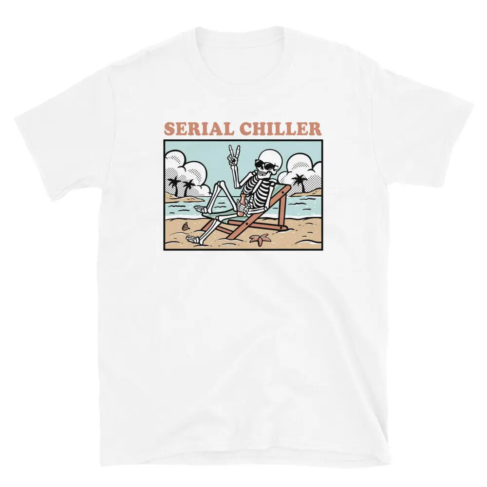 

Skeleton Relaxing Vacation Retirement Serial Chiller Short-Sleeve Unisex T-Shirt