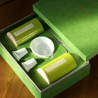 Green Tea Teaware Tea Packaging Box Ceramic Tea Cup Tea Bowl Kung Fu Tea Set Tea Can Tea Pot and Cup Set Tea Canister Gift Box