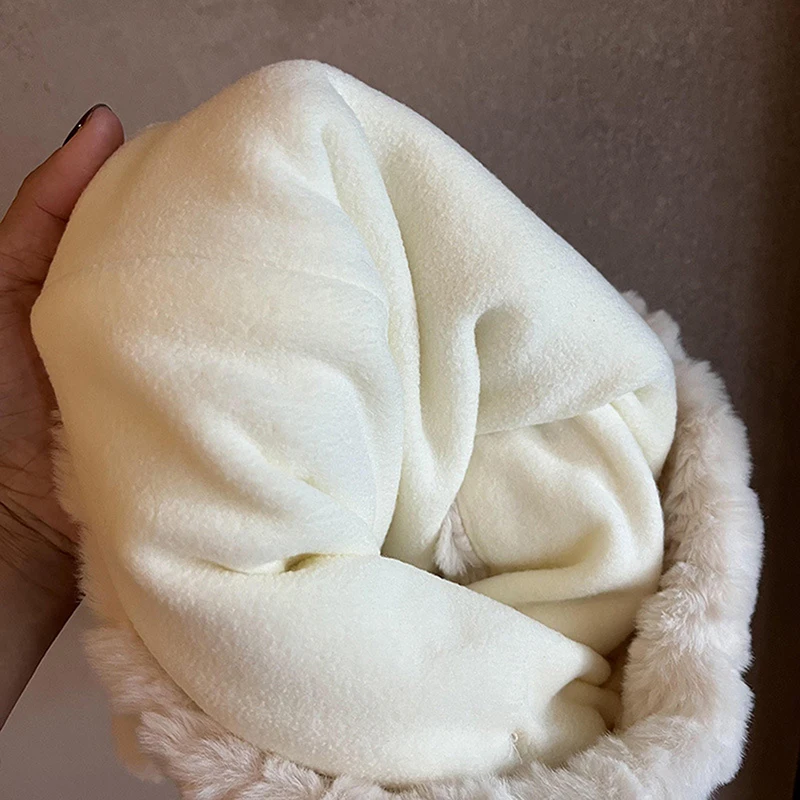 Балаклава в форме купола плюшевая шапка с милым медведем шарф универсальная