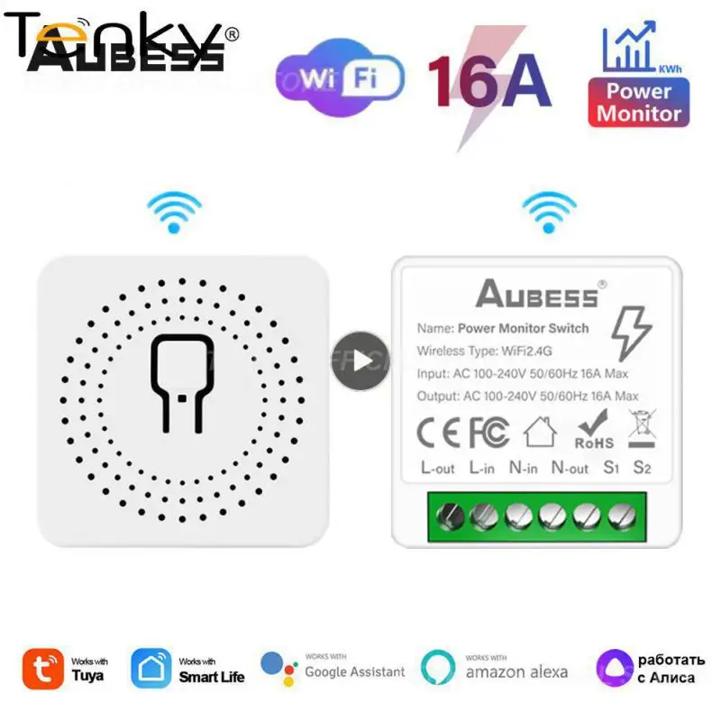 

Wi-Fi-переключатель с монитором и таймером, 16 А