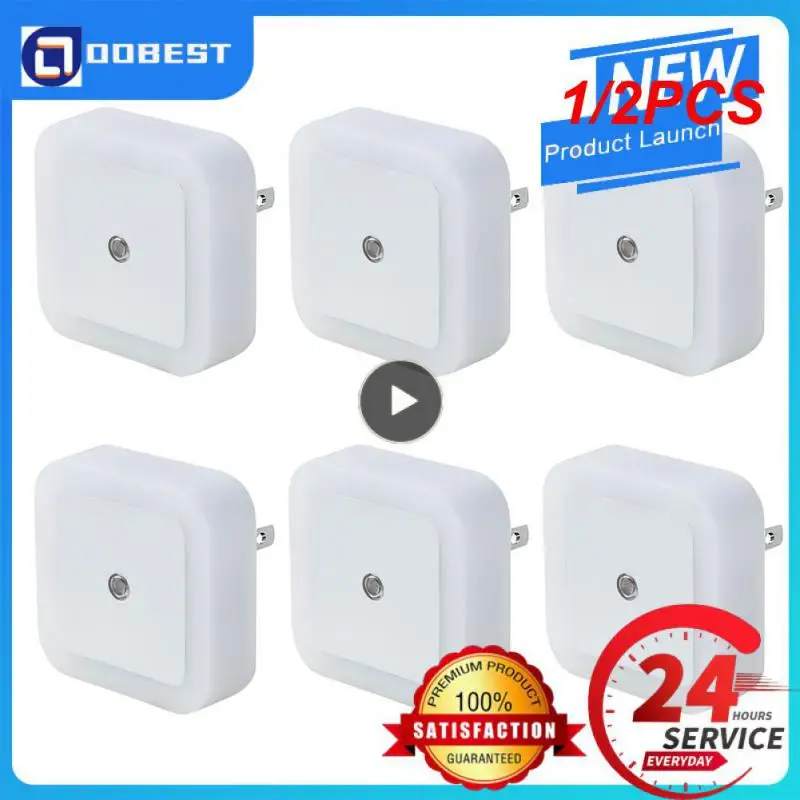 

1/2PCS Night Light Mini Light Sensor Control 110-240V EU US UK Plug Nightlight Lamp For Children Kids Living Room Bedroom