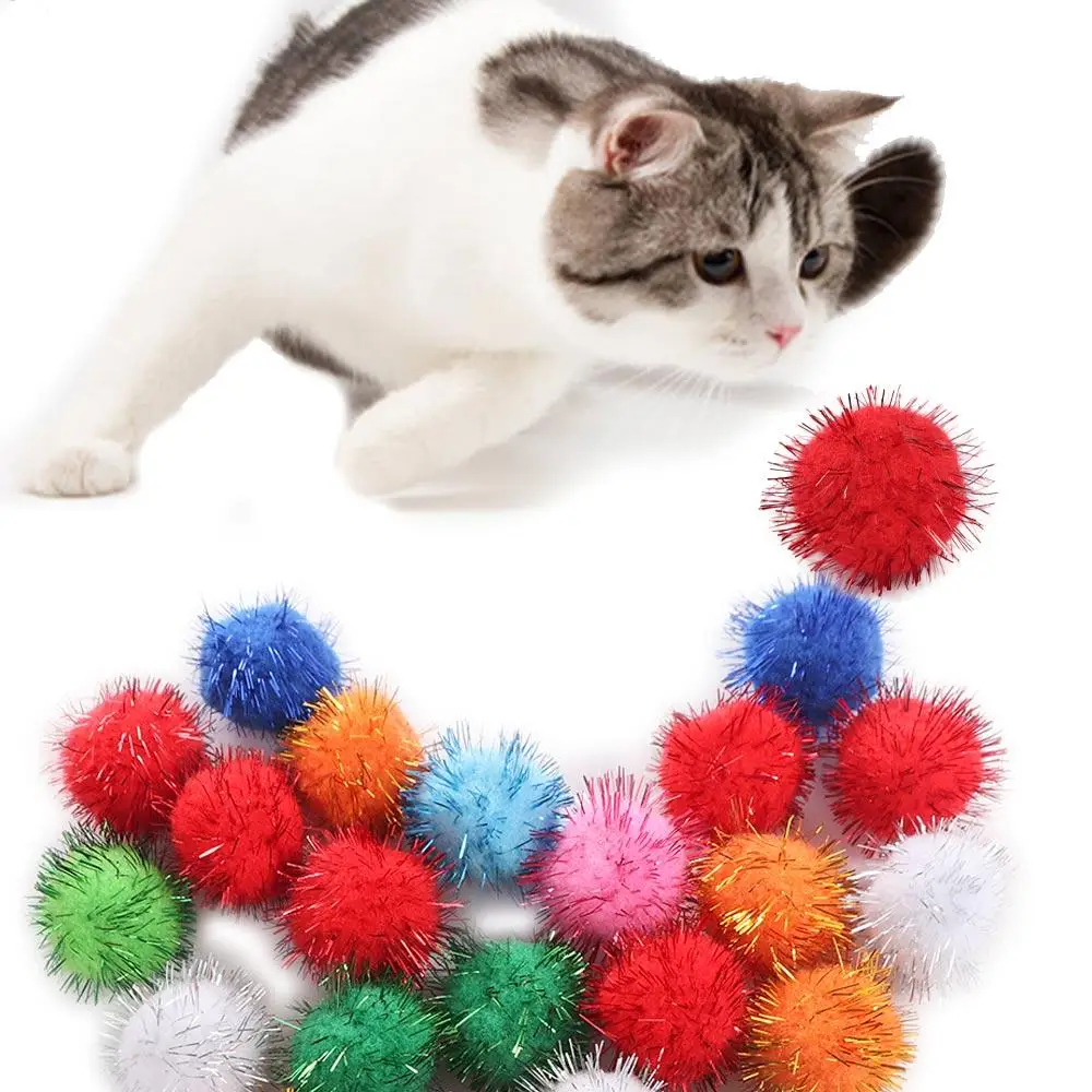 50 Упаковок 1-дюймовых Блестящих Кошачьих Шариков Интерактивная Игрушка С