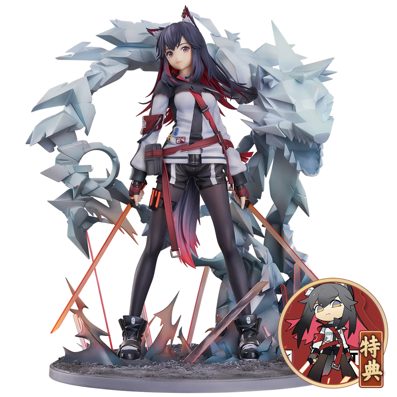 

28Cm Gsas Bilibili Arknights Game Characters Periphery Action Figure Texas Standing Posture Model Ornament Attach Fandisk Toy