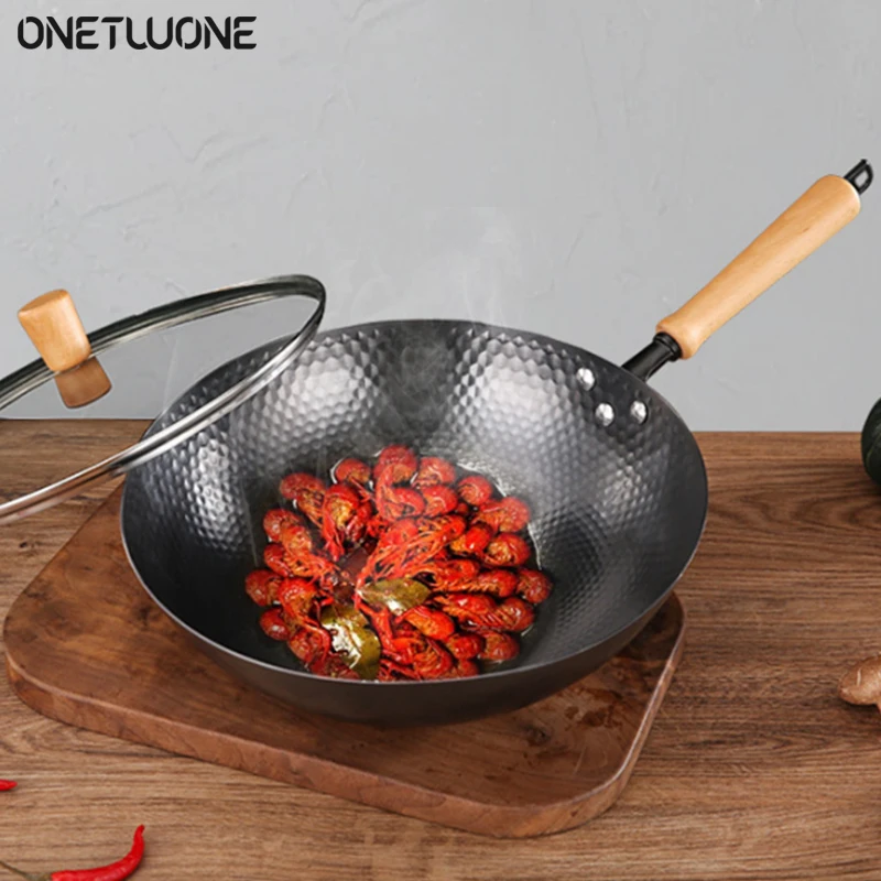 

Фотосковорода, сковорода без покрытия с плоским дном, китайская сковорода для индукционных, электрических, газовых, галогенных плит, всех п...