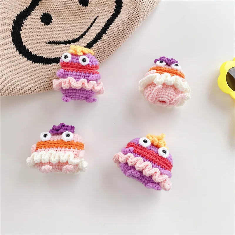 

Cute Knitted Alien Little Monster Bluetooth Headset Cover for Airpods 1 2 3 Pro Silicone Airpods Case