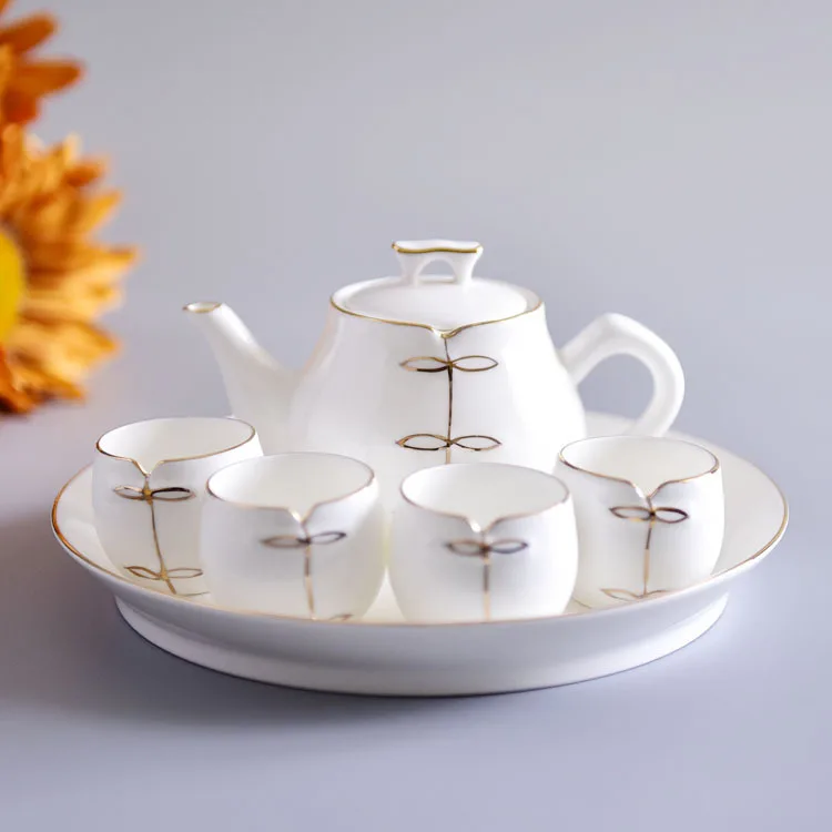 

Ceramic tea set kungfu teacup set bone china gift teapot teacup