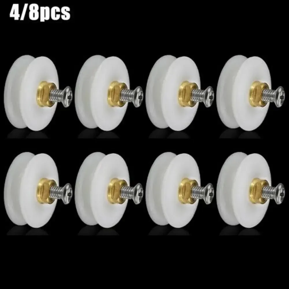 

4/8pcs Shower Door Rollers / Runners / Wheels Grooved 22mm Diameter Shower Sliding Door Wheel Runner Pulley Shower Parts