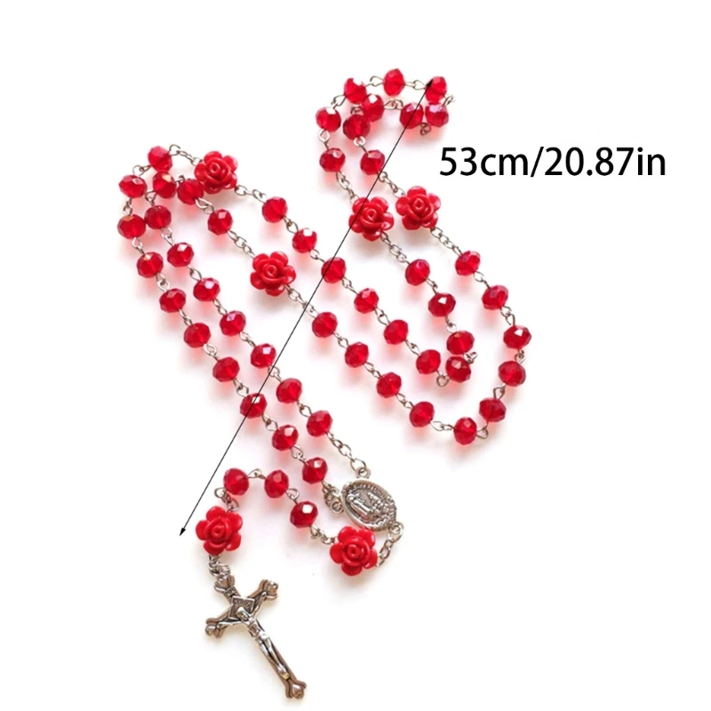 Розовые четки католическое ожерелье для креста кулон религиозные молитвенные