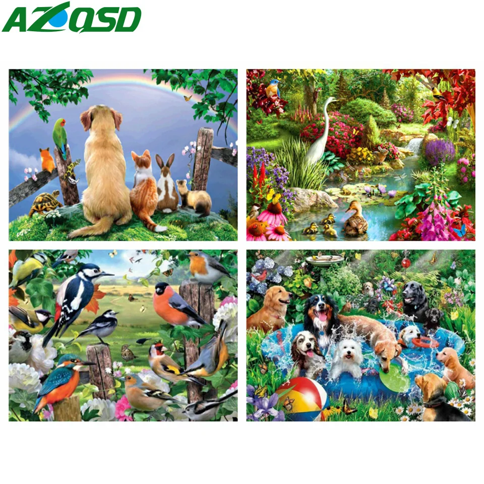 

AZQSD DIY Oil Painting By Numbers Animal Unframe Acrylic Paint Coloring By Numbers Elephant Home Decoration