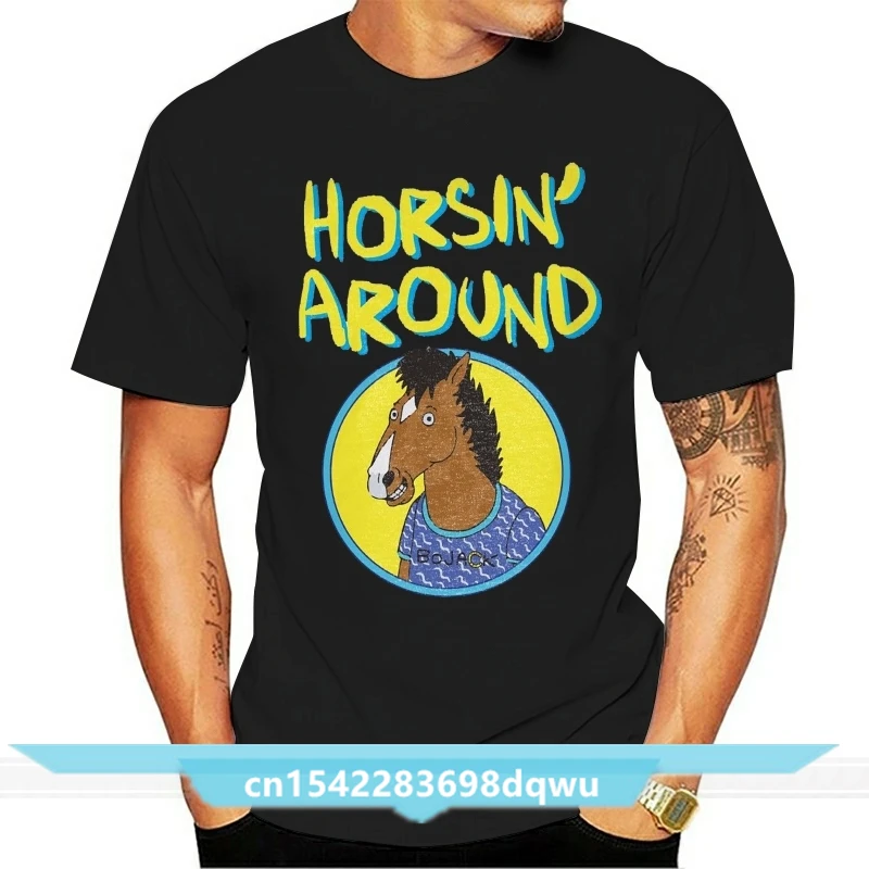 

CUC T-SHIRT BOJACK THE HORSEMAN SERIE TV MOVIE FAMOUS HORSE Men Brand Printed 100% Cotton T shirt