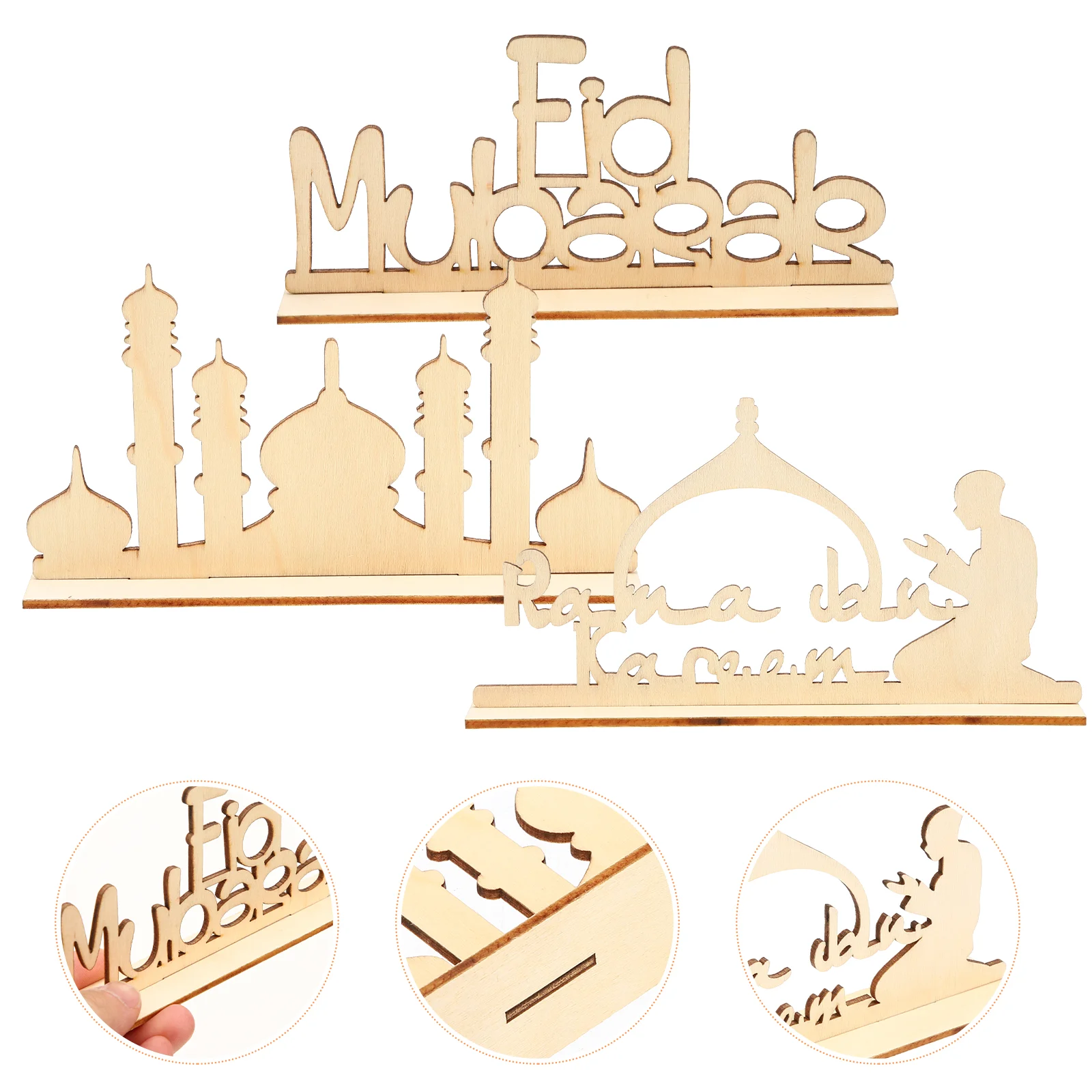 

Ramadan Eid Decorations Mubarak Wooden Decor Party Decoration Adornments Tabletop Home Islamic Kareem Ornament Supplies Sign
