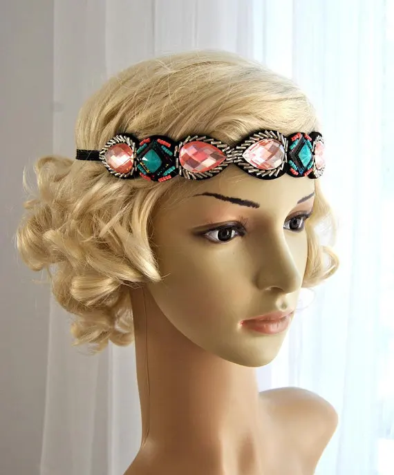 

European and American Beaded Hair Band Sewing Bead Headband Hair Accessories