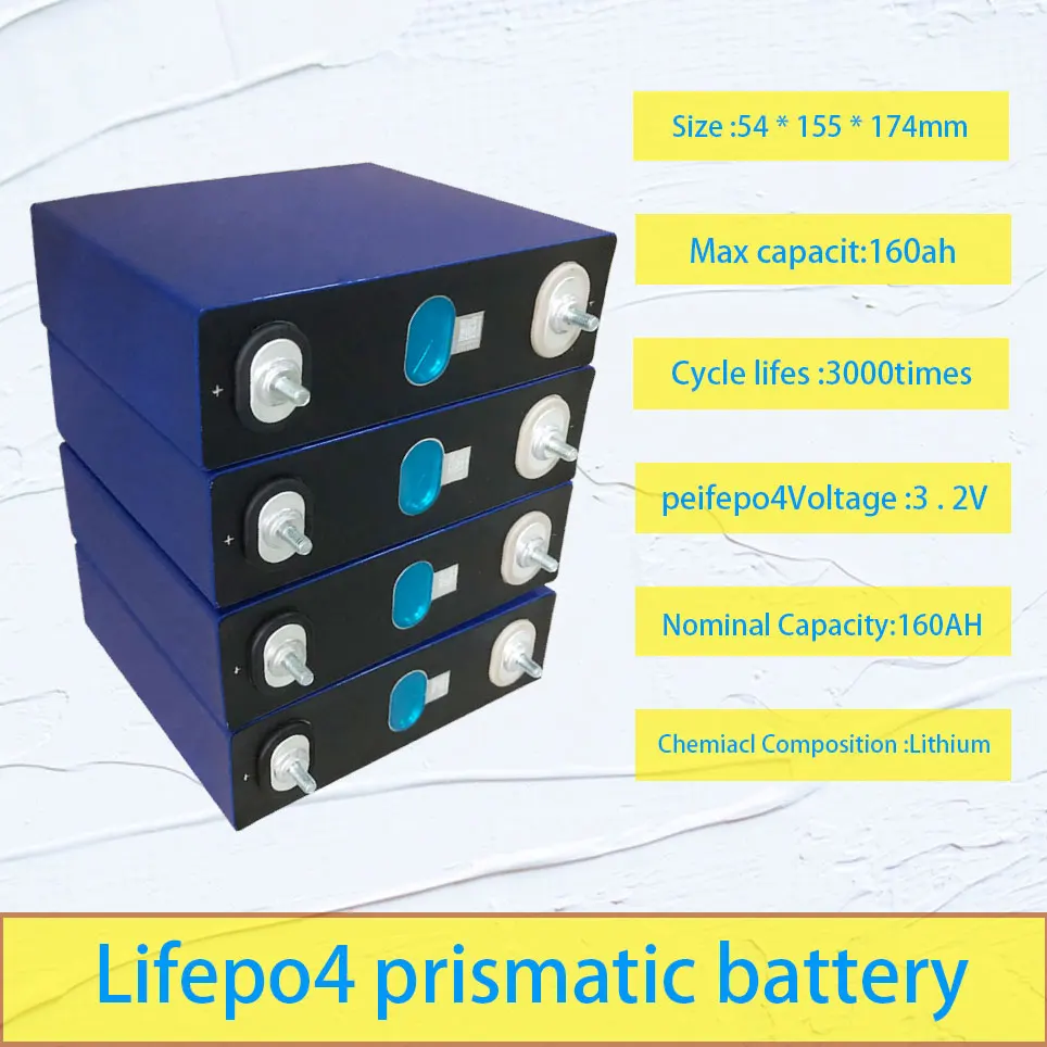 

Bateria recarregável diy de 12v280ah lifepo4, 4 unidades, bateria de 3.2v 160ah para carro elétrico rv sistema de armazenamento