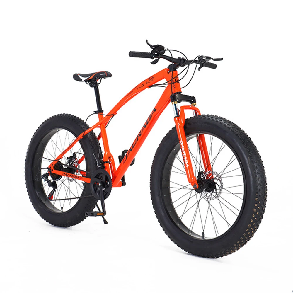 

26 Inch 21 Speed Bicycle Dual Disc Brake Snow Beach Off-Road Bike Shock Absorption Widened Tire Spring Fork High Carbon Steel