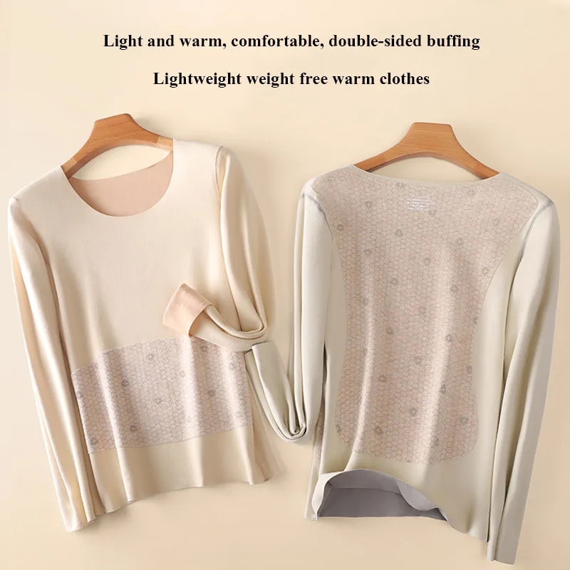 Women Thermal Underwear Double Sided De Rong Warm Suit Cationic Patch Body Shaping Clothes And Trousers Women Winter Clothes