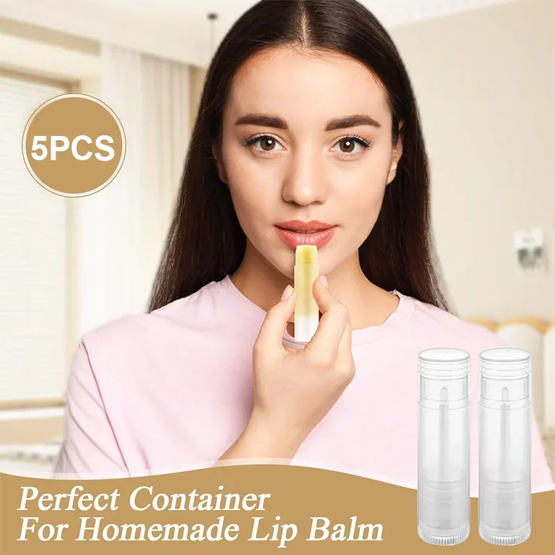 5 шт. г пустые многоразовые тюбики для бальзама губ с поворотным дном и крышкой