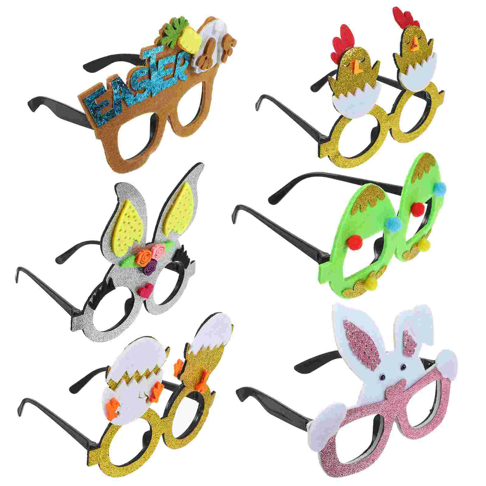 

6PCS Easter Party Decorative Glasses Easter Party Ornaments Easter Party Eyewear