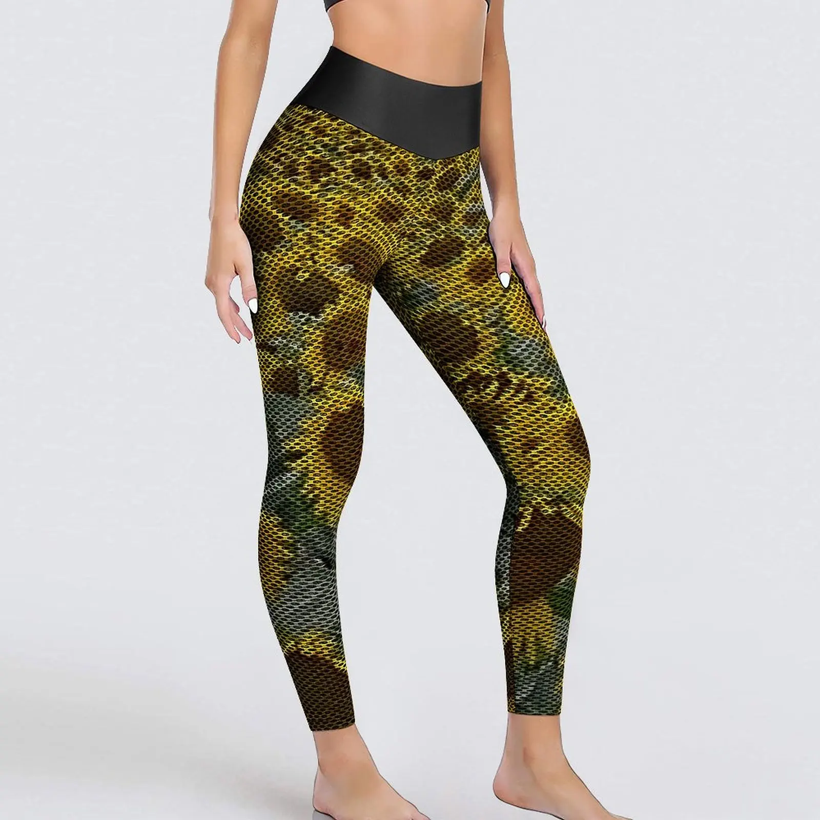 Big Sunflower Field Yoga Pants Sexy Yellow Floral Print Design Leggings High Waist Workout Leggins Funny Stretch Sports Tights