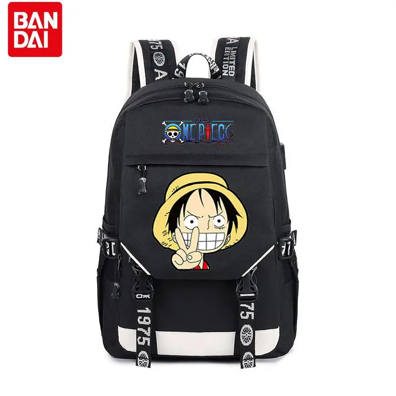 

Рюкзак Bandai с аниме Luffy Sauron Ace, цельный Водонепроницаемый ранец с застежкой-молнией, вместительная школьная сумка для студентов