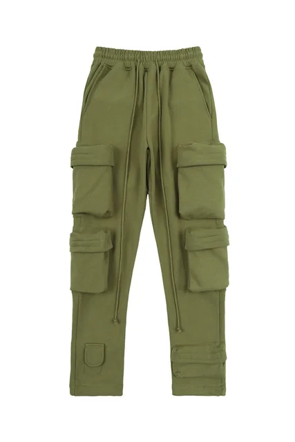 

PAF ARCHIVE Autumn And Winter Men's Functional Tooling Multi Pocket Fleece Thickened High Quality Drawstring Casual Pants