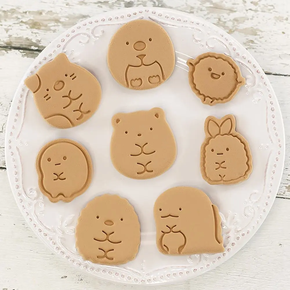 

8Pcs/set Corner Bio Shape Cookie Cutters Fondant Cutter Plastic Cookie Mold Cartoon Icing Sugar Cookie Stamper Cooking Tools