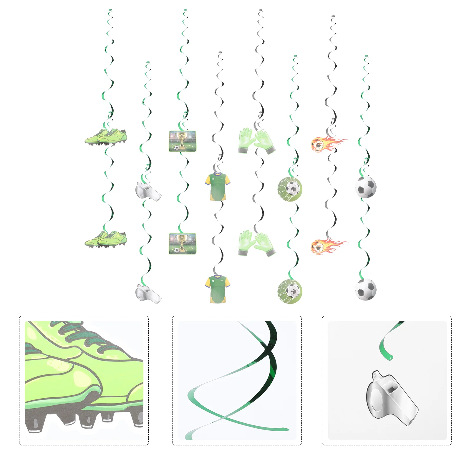 

30 Pcs Football-theme Pendant Hanging Spiral Pendant Ornament Party Decoration