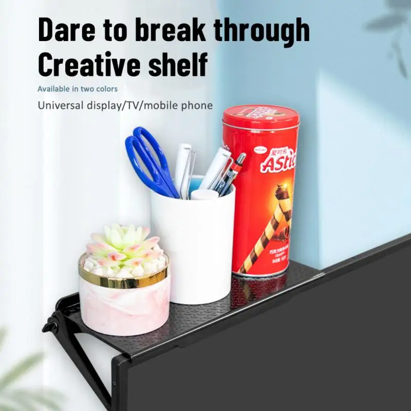 

Desktop Display Stand Display Screen Shelf Wall Mount Storage Monitor Storage Rack Tv Screen Top Shelf Home Organizer Mini New
