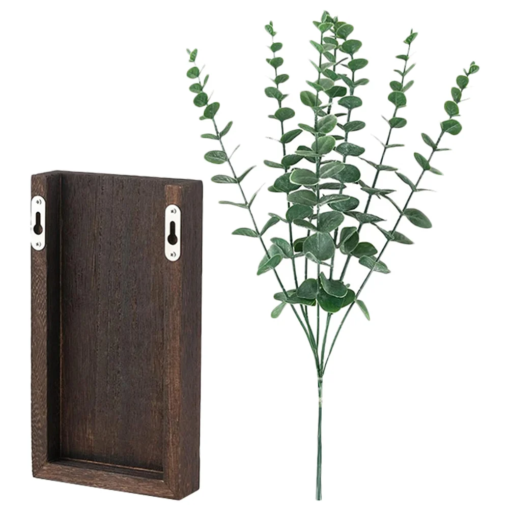 

1 Set Front Door Hanging Basket Artificial Wooden Flowerpot Festival Fake